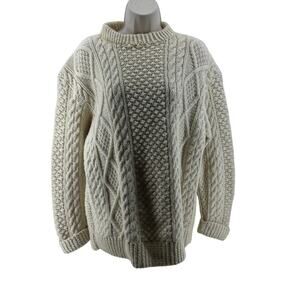 Vintage Kennedy of Ardara Ireland Cable Hand Knit 100% Wool Sweater Size Medium